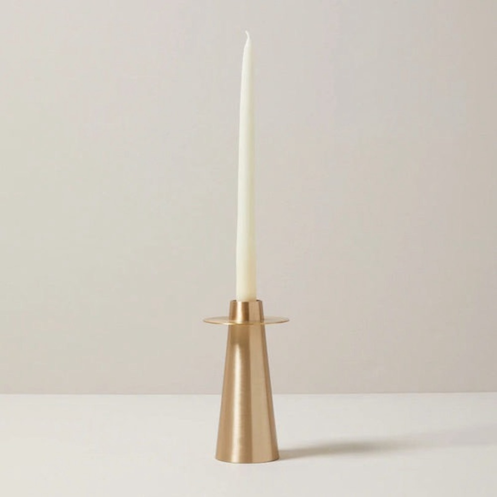LARGE CONICAL TAPER CANDLE HOLDERBRASS